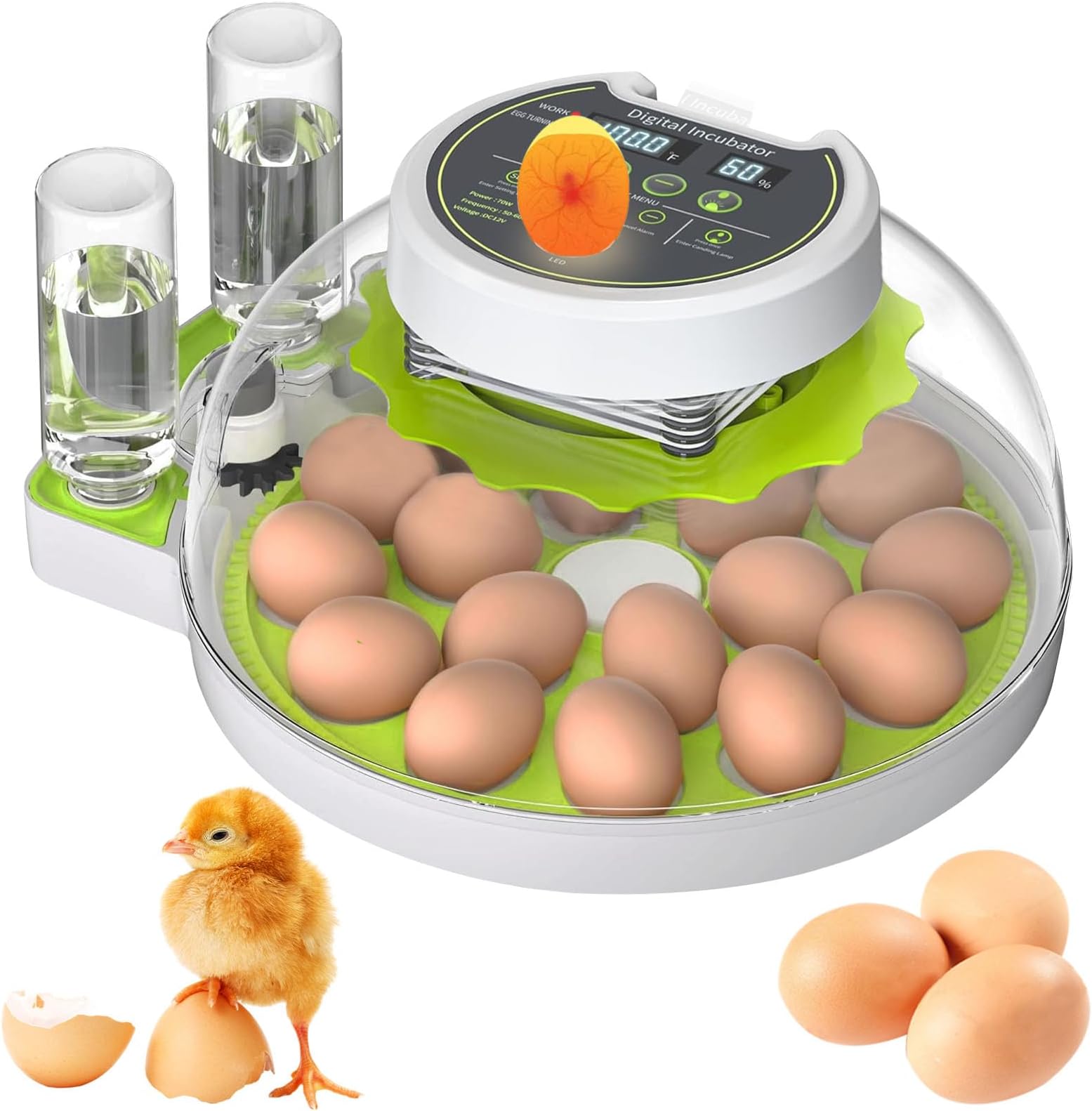 18 Poultry 60 Parrots Eggs Incubator AC/DC (fully automatic)