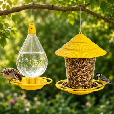 Bird Feeder &amp; Hanging Drinker Combo Set (2-in-1)