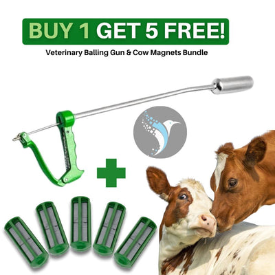 Limited Time Offer: Premium Veterinary Balling Gun &amp; Cow Magnets Bundle (Buy 1 Get 5 Free!)