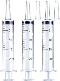 syringe with white simple feeding pipe