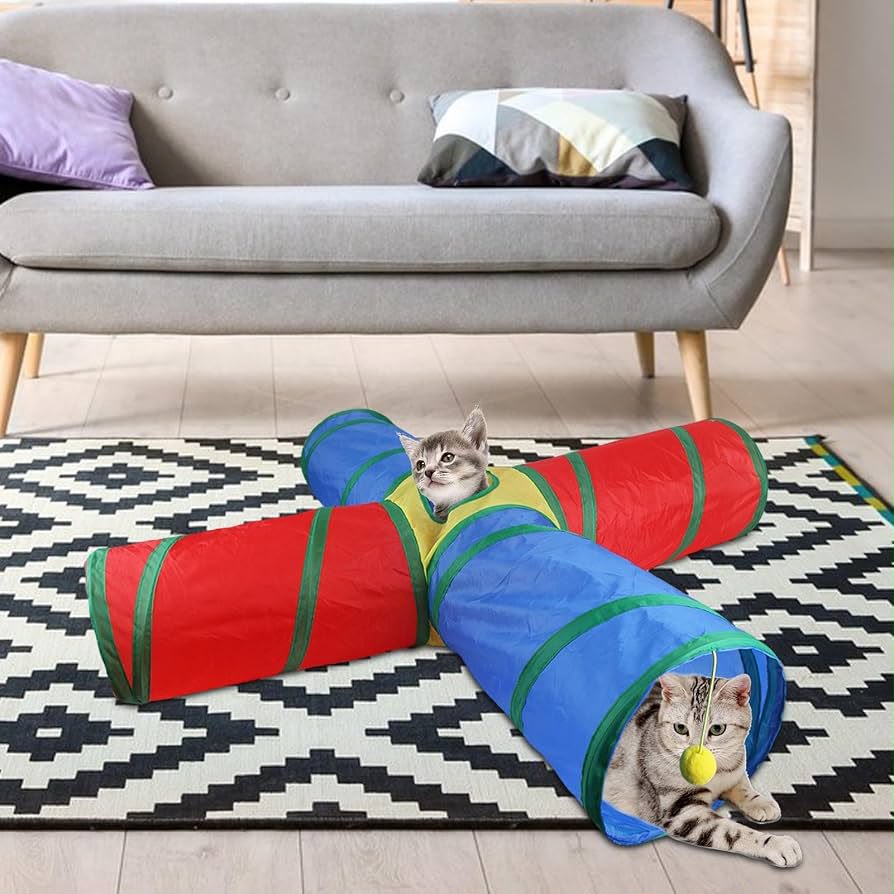 Collapsible Interactive Cat Play Tunnel (3-Way & 4-Way)