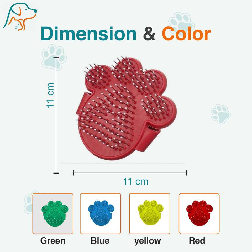 Paw Shape Pet Grooming Hand Brush for Cats & Dogs