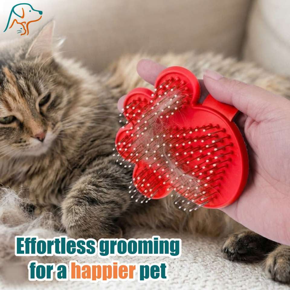 Paw Shape Pet Grooming Hand Brush for Cats & Dogs