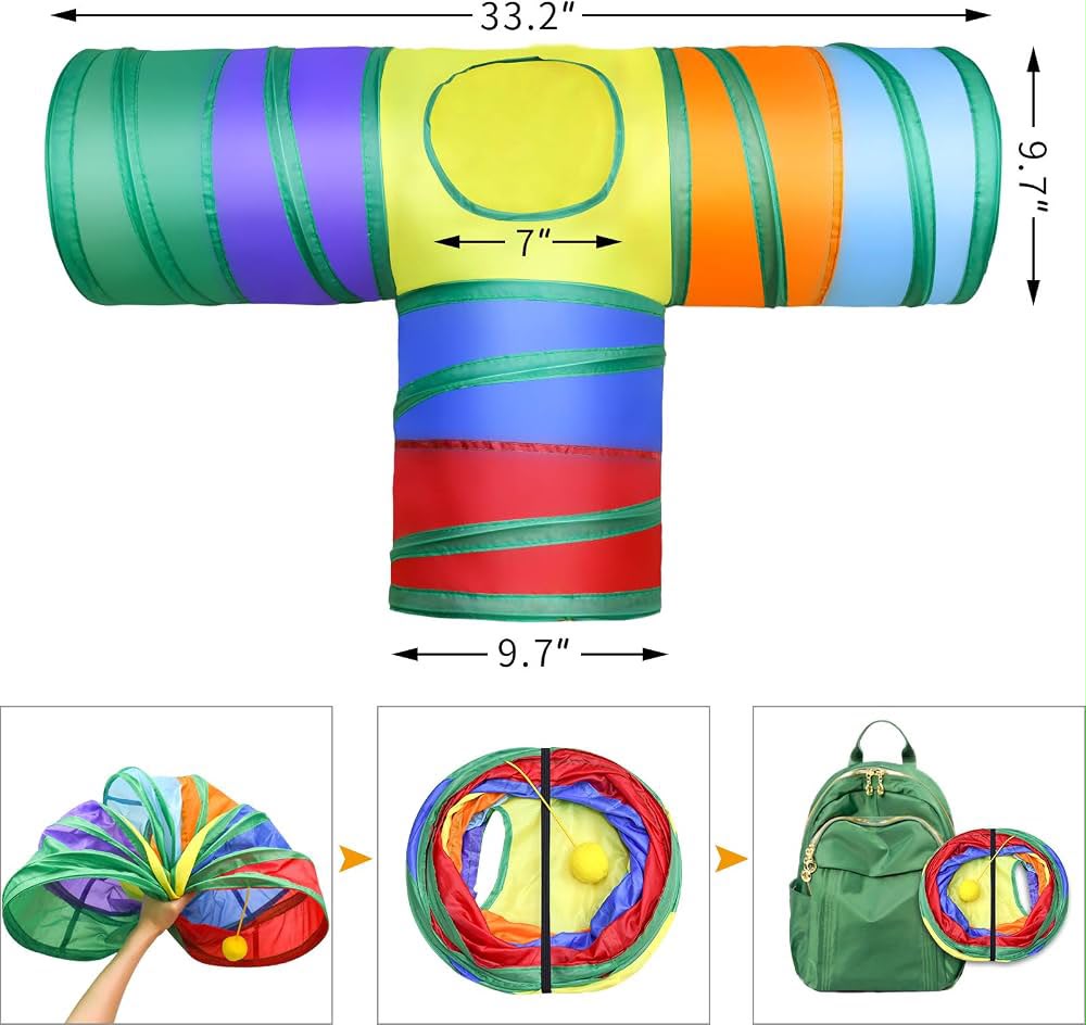 Collapsible Interactive Cat Play Tunnel (3-Way & 4-Way)
