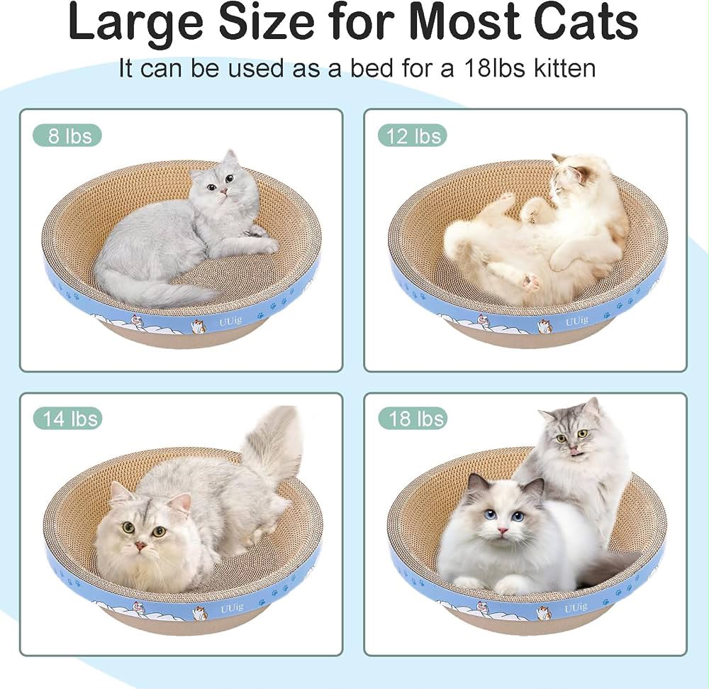 Round Bowl-Shaped Cardboard Cat Scratcher Bed