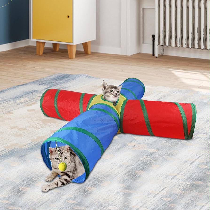 Collapsible Interactive Cat Play Tunnel (3-Way & 4-Way)