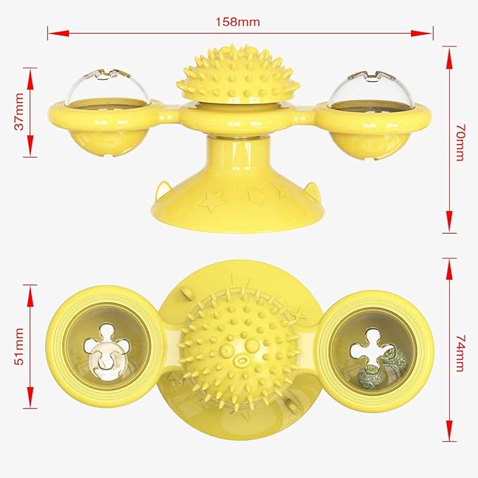 Premium Windmill Cat Toy (2-in-1 Play & Dental Care)