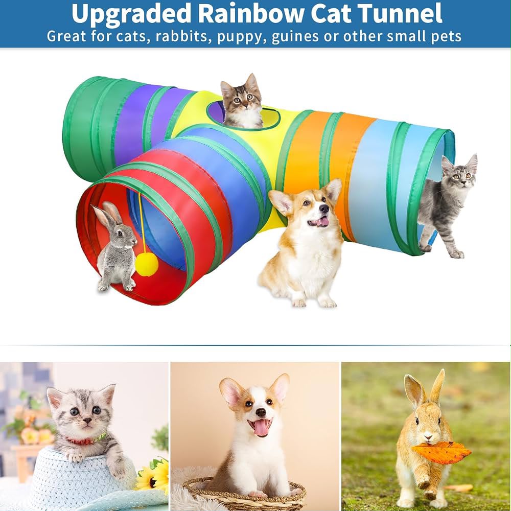 Collapsible Interactive Cat Play Tunnel (3-Way & 4-Way)