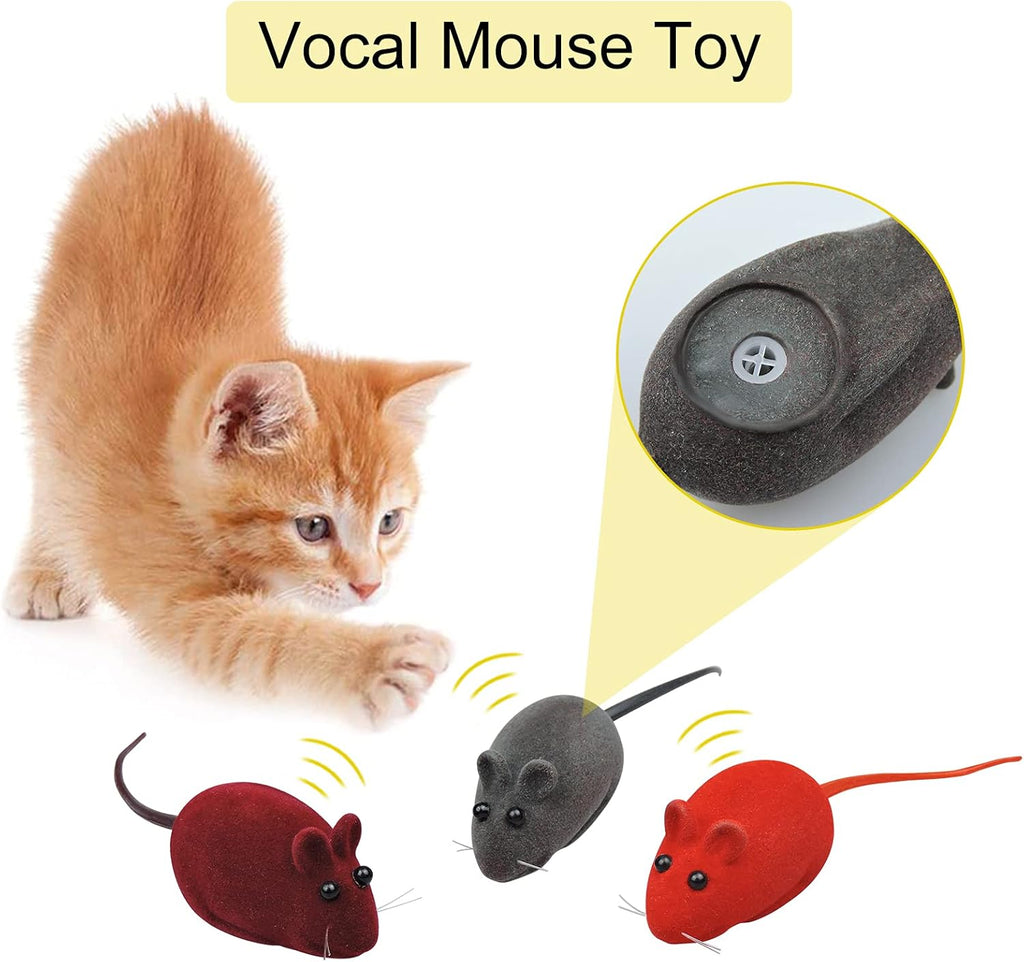 Vocal Mouse Cat Toy (Pack of 3 PCs)