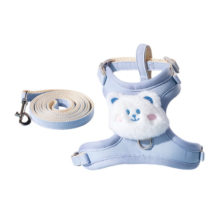Cute Plush Bear Cat Harness & Leash Set