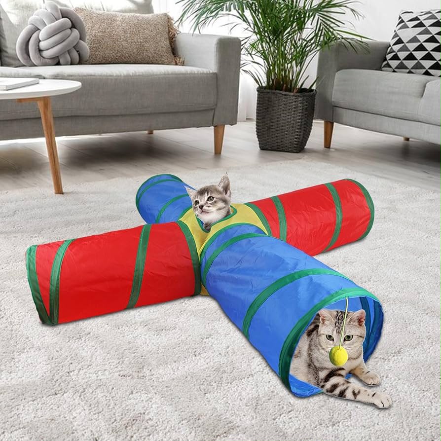 Collapsible Interactive Cat Play Tunnel (3-Way & 4-Way)