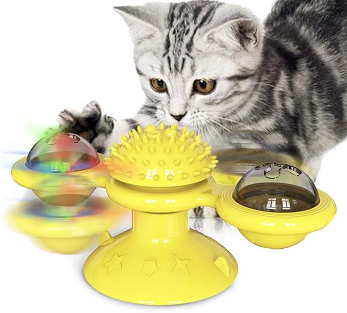 Premium Windmill Cat Toy (2-in-1 Play & Dental Care)