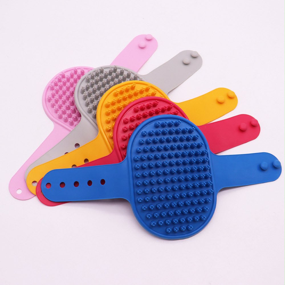 Adjustable Silicone Pet Grooming & Massage Palm Brush