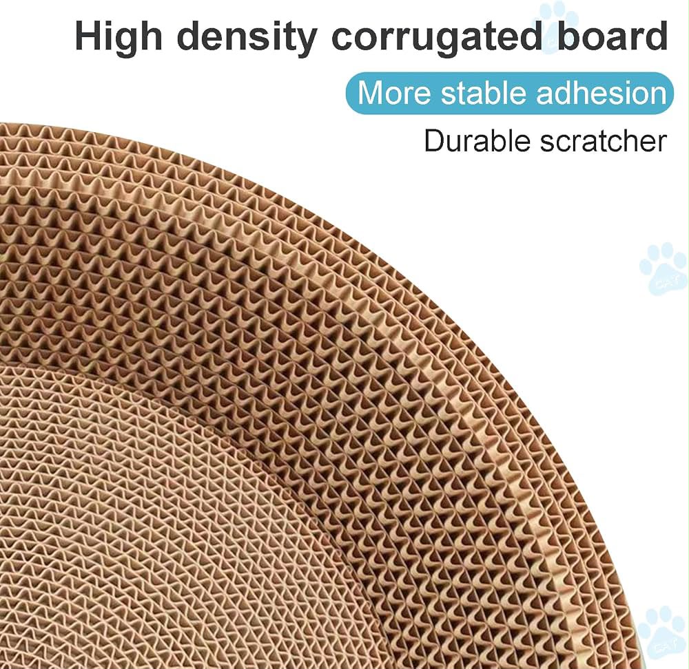 Round Bowl-Shaped Cardboard Cat Scratcher Bed
