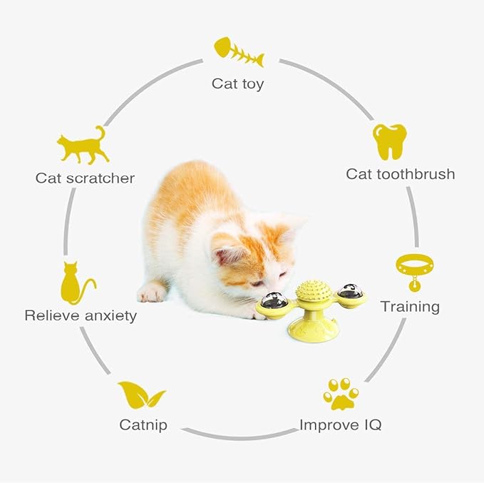Premium Windmill Cat Toy (2-in-1 Play & Dental Care)