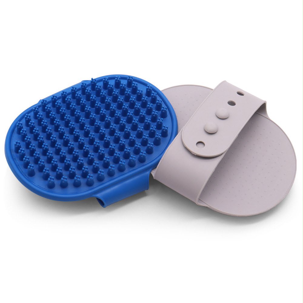 Adjustable Silicone Pet Grooming & Massage Palm Brush