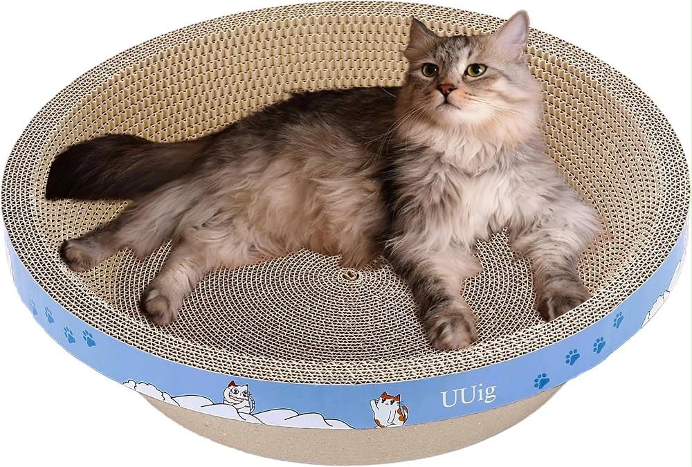 Round Bowl-Shaped Cardboard Cat Scratcher Bed