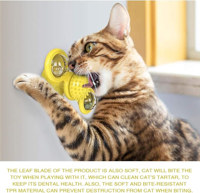 Premium Windmill Cat Toy (2-in-1 Play & Dental Care)