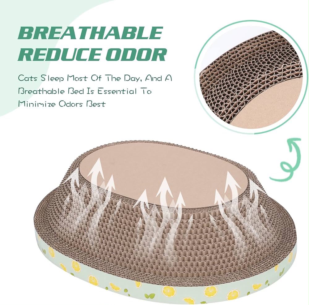 Round Bowl-Shaped Cardboard Cat Scratcher Bed