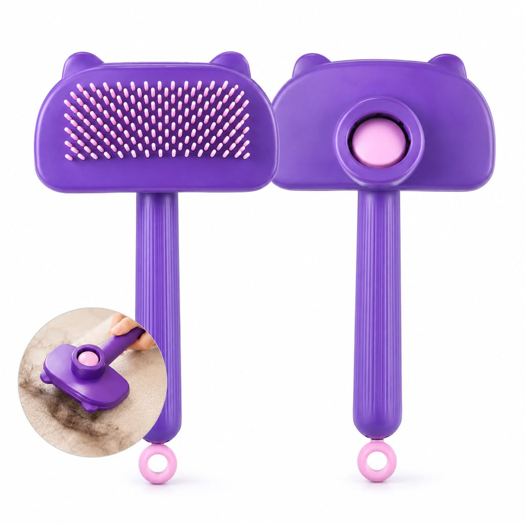 One-Click Self-Cleaning Pet Hair Remover Brush